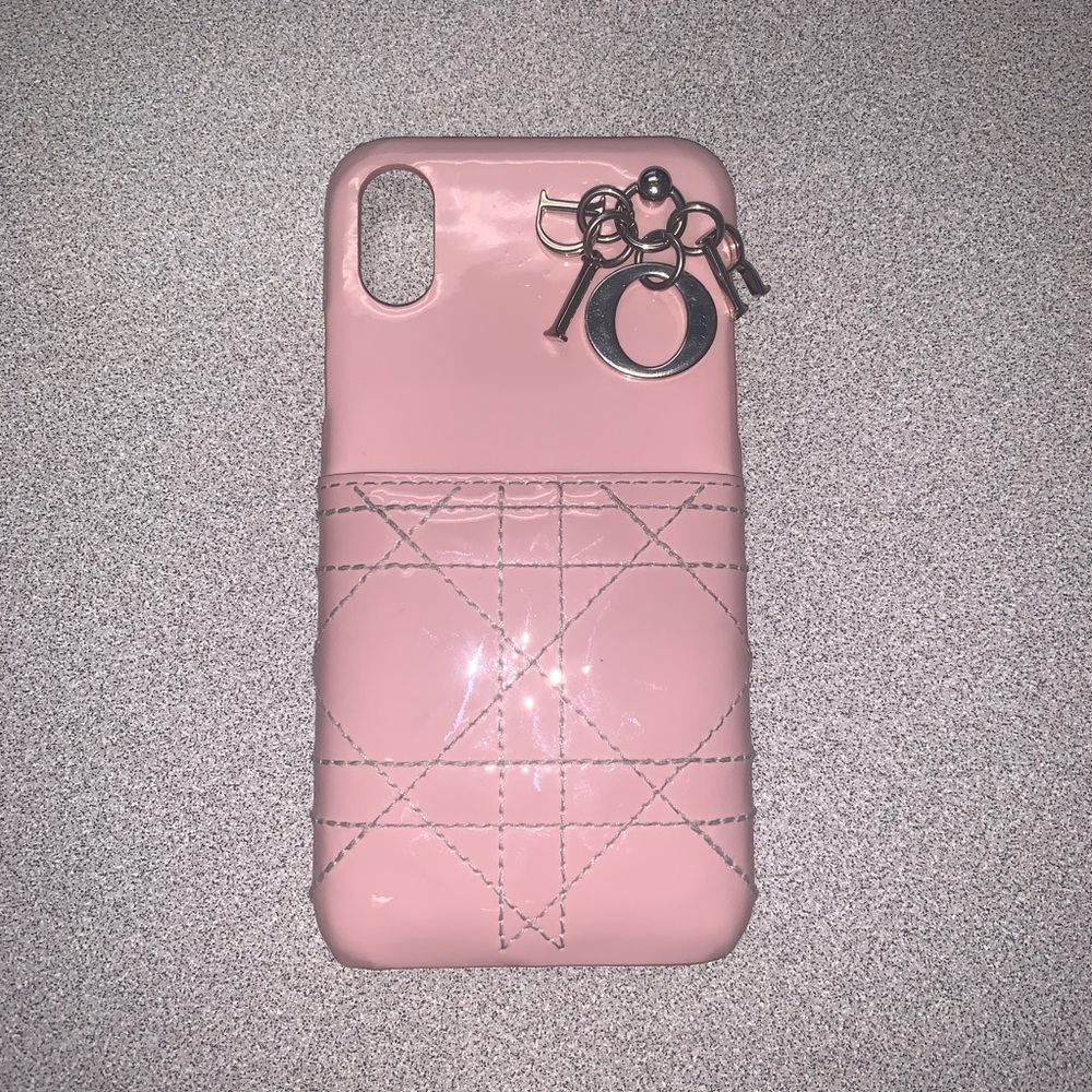 Lady Dior IPhone X/XS Pink Case in Calfskin